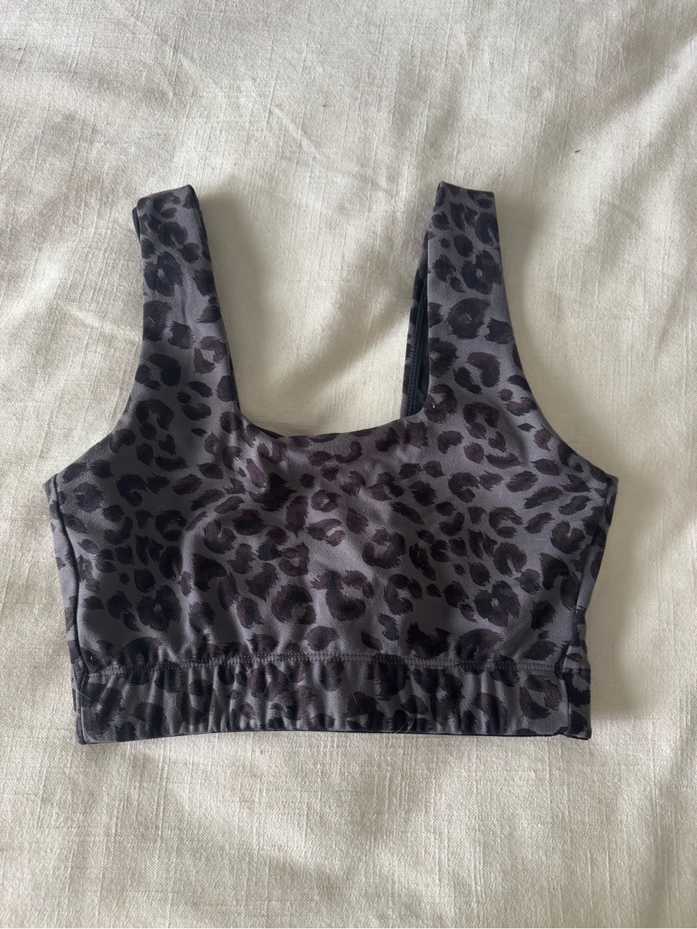 Varley Dark Gray Leopard Print Sports Bra
